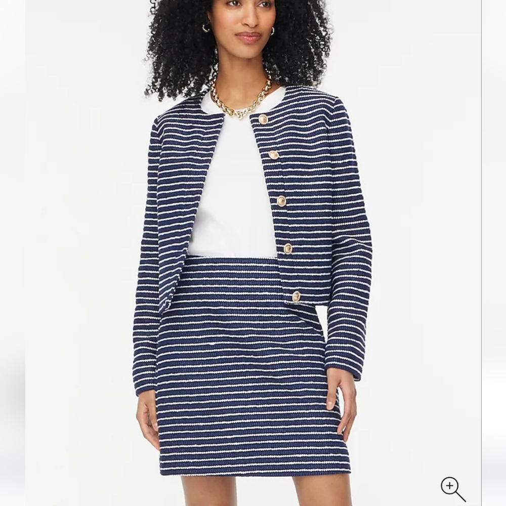 J Crew Factory Striped tweed A-line mini skirt Size 14 NWT CH398